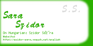 sara szidor business card